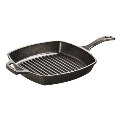 Grill Pan Lodge L8SGP3 Cast Iron Square Grill Pan, Pre-Seasoned, 10.5-inch