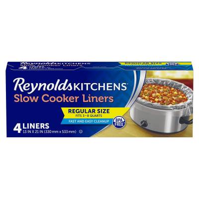 Slow Cooker Liners Reynolds Kitchens Slow Cooker Liners, Regular (Fits 3-8 Quarts), 4 Count (Pack of 12), 48 Total