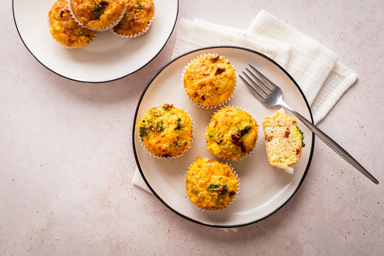 Beginner's Guide to Meal Planning Quinoa egg muffins on a plate for meal prep.