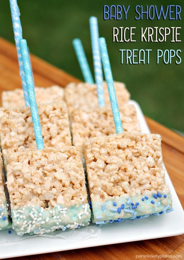 Baby Shower Rice Krispie Treat Pops | Persnickety Plates