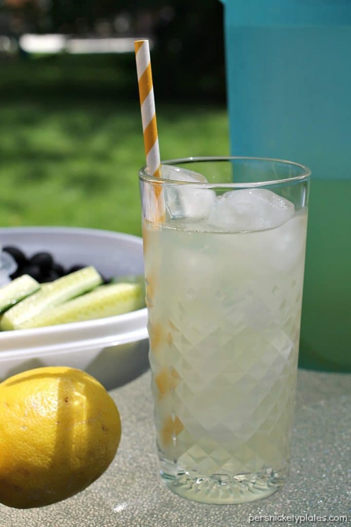 Homemade Lemonade with just the right amount of sweetness is the perfect, easy four-ingredient drink for your next gathering. | Persnickety Plates