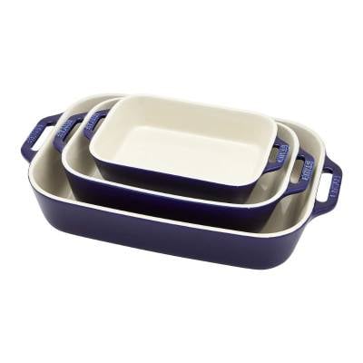 Staub Ceramic Baking Dish Set, 3pc, Dark Blue