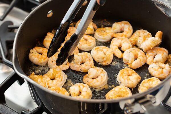 shrimp in a pan