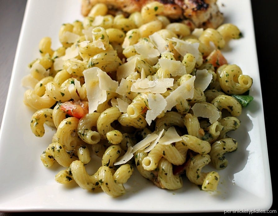 Homemade Noodles & Company Pesto Cavatappi is the perfect copycat version made right in your own kitchen! | Persnickety Plates