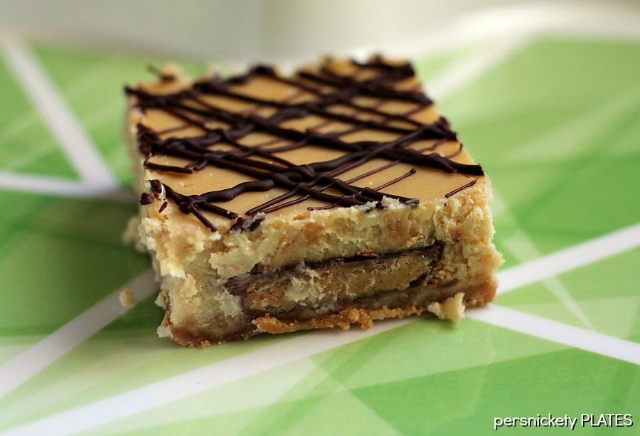 Reese's Peanut Butter Cup Cheesecake Bars | Persnickety Plates