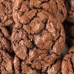 pile of fudgy brownie cookies topped with sea salt