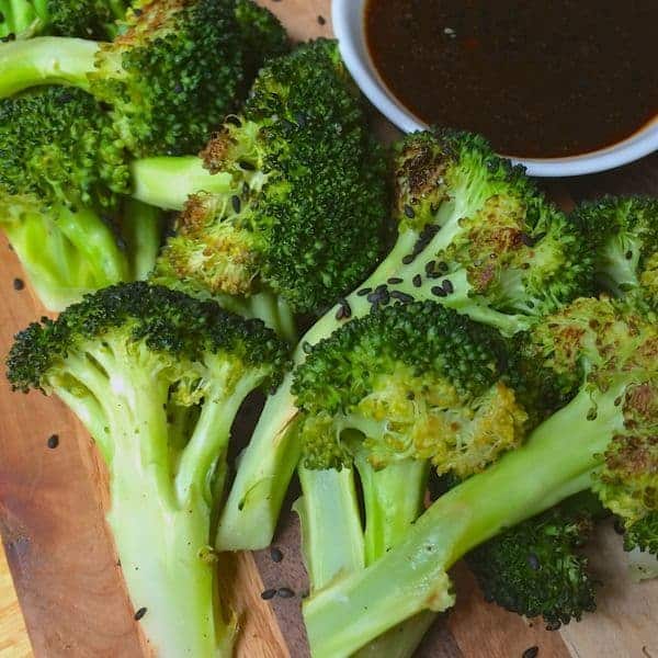 Oven Roasted Broccoli with Hoisin Dipping Sauce