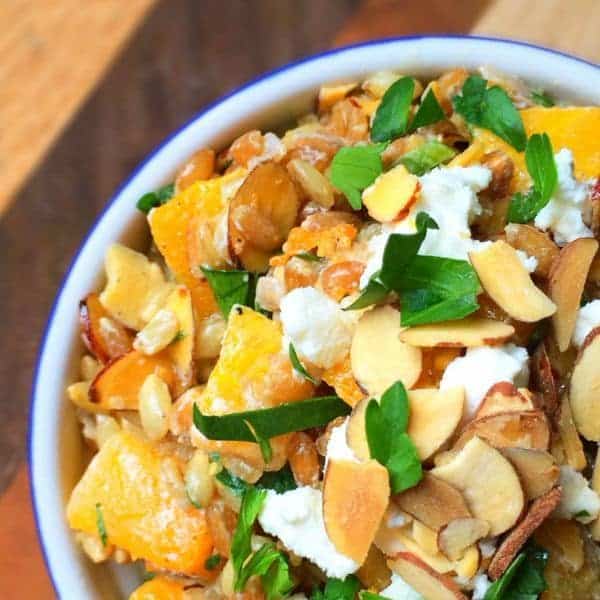 Butternut Squash Salad with Toasted Almonds and Goat Cheese