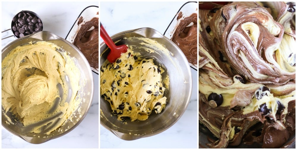 fudge marble cookie batter