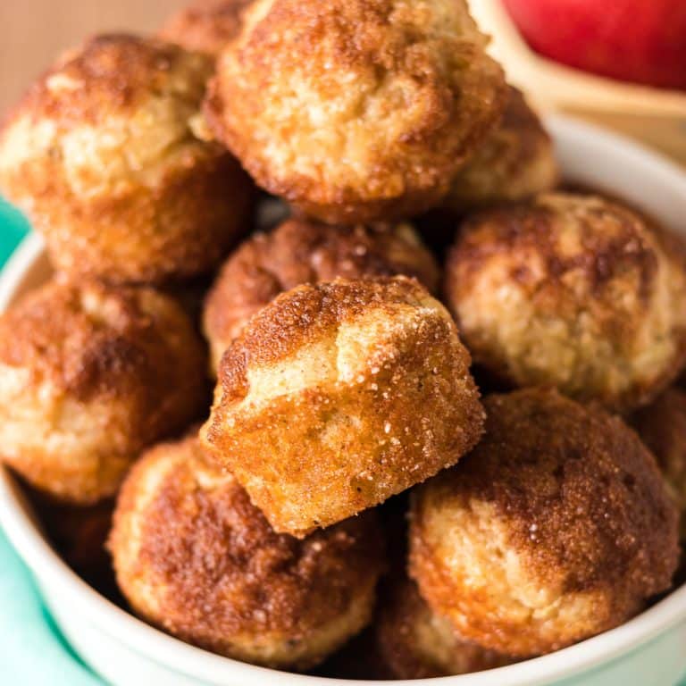 bowl of apple mini muffins.