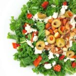 Kale Salad with Green Olives, Almonds and Feta - The Lemon Bowl