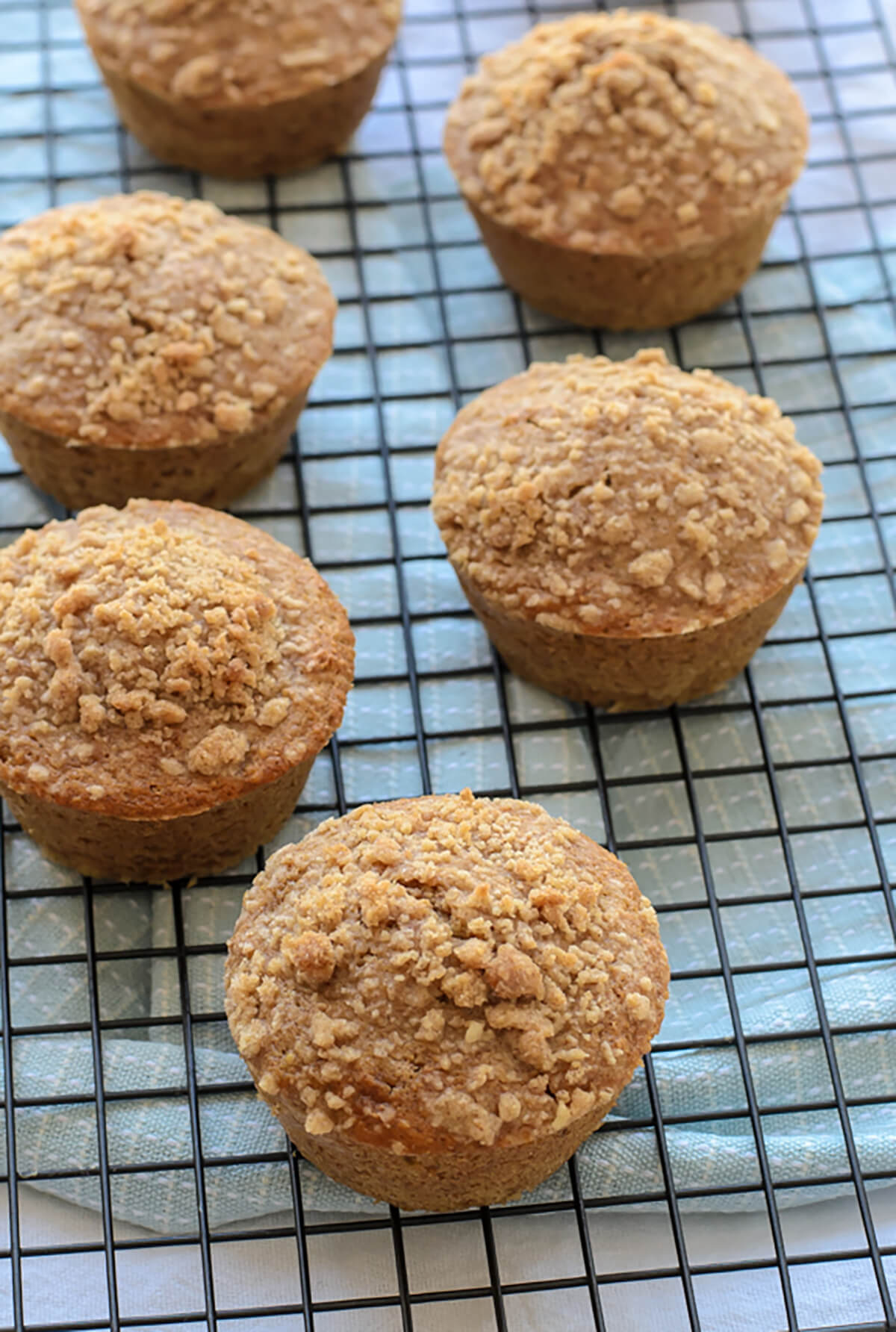 maple oatmeal muffins on a cooling rack