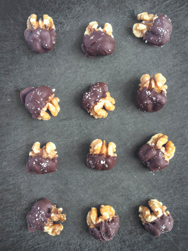 Chocolate Dipped Walnuts with Sea Salt - The Lemon Bowl