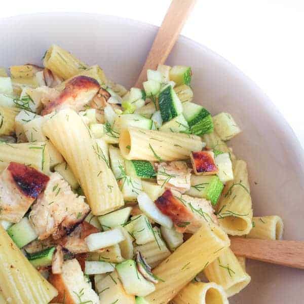 Chicken Pasta Salad with Smoked Mozzarella - The Lemon Bowl
