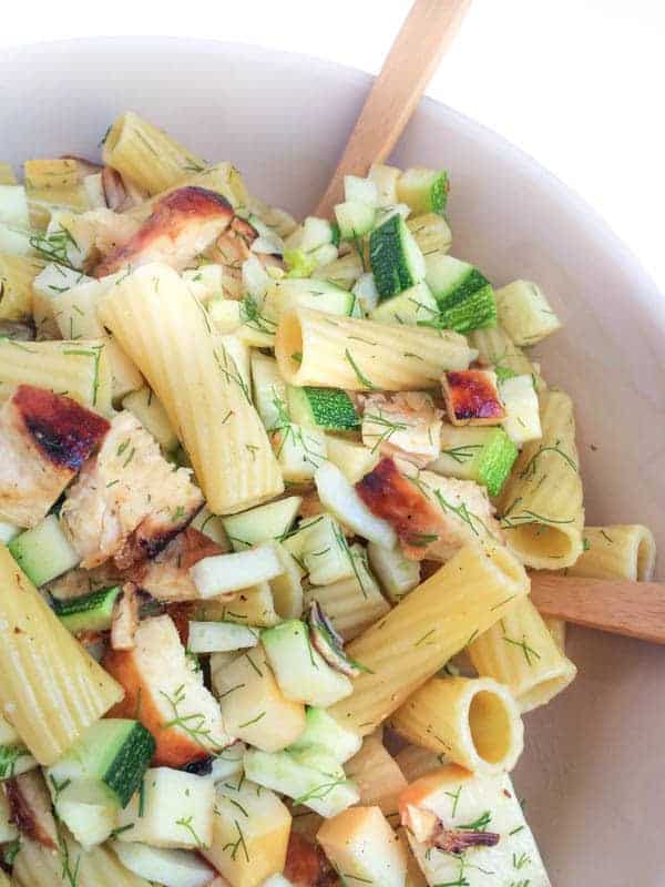 Grilled Chicken Pasta Salad with Smoked Mozzarella