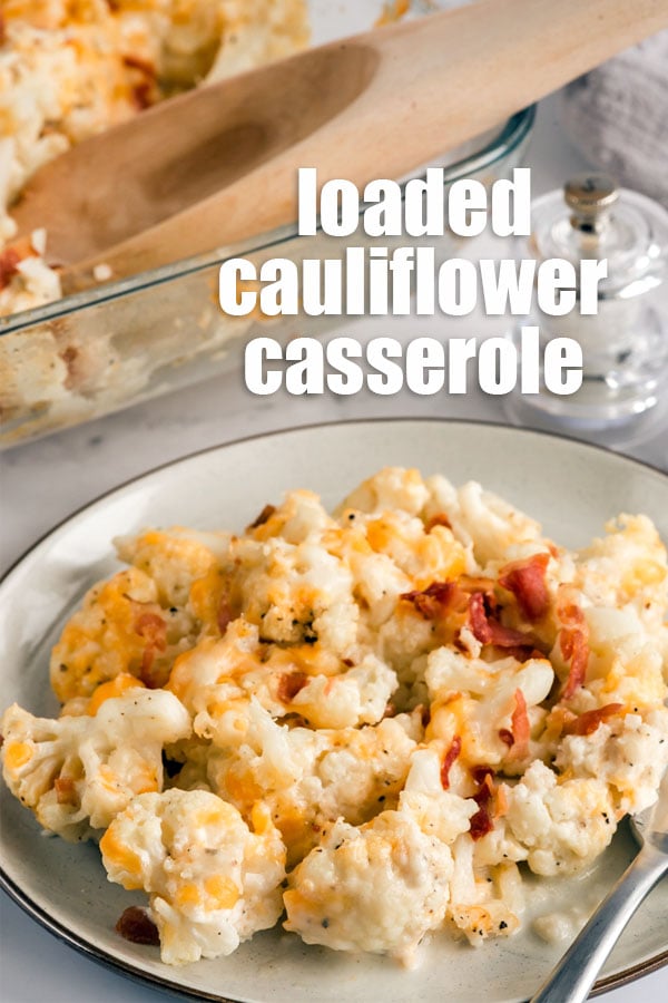 cauliflower casserole on a white plate