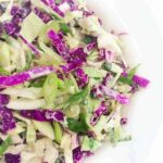 Cabbage Slaw with Yogurt Lime Vinaigrette - A fast and healthy no-cook vegetable side dish recipe