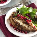 Goat Cheese Stuffed Pomegranate Chicken with Basalmic Reduction - Food Faith Fitness