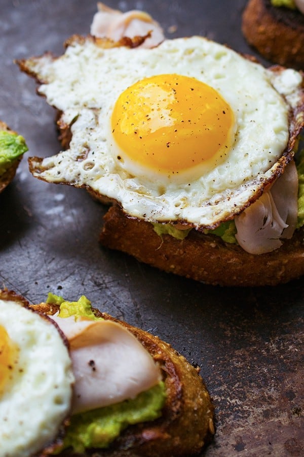 Avocado Toast with Fried Egg and Turkey - a healthy protein-packed breakfast or lunch recipe