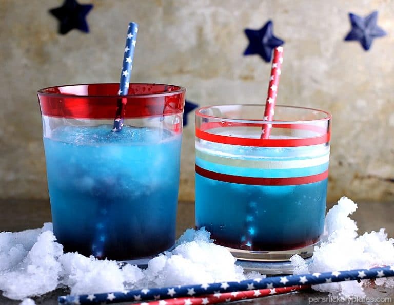 This red, white, and blue Patriotic Vodka Cocktail made with CH Vodka is a festive way to celebrate the Fourth of July or any day you're feeling especially patriotic. | Persnickety Plates