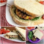 Vegetarians can enjoy barbecues, too! This Veggie Burger with Spinach and Hummus is the perfect alternative to traditional hamburgers for your next BBQ. | Persnickety Plates