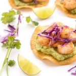Shrimp Tostadas with Gaucamole - a healthy Mexican recipe