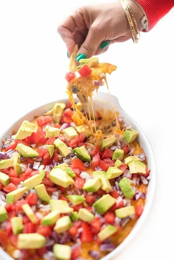 Vegetarian Mexican Baked Hummus Dip