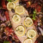 Roasted Salmon with Olives and Tomatoes