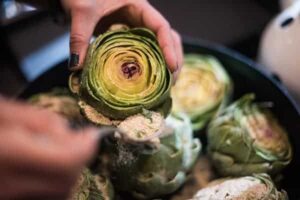 Preparing Stuffed Artichokes
