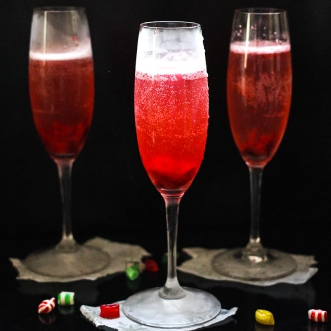 This Cranberry Prosecco Spritzer combines the vibrant bubbles of Riondo Prosecco with the warm winter notes of spearmint and cranberries. It's the perfect accompaniment to wrapping gifts and spending time with family and friends around the fire or in the kitchen. | www.persnicketyplates.com