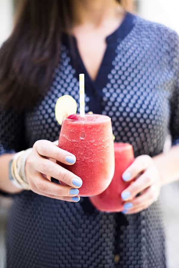 Peach Raspberry Frozen Sangria