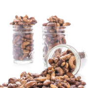 Sweet and Spicy Nuts in a mason jar