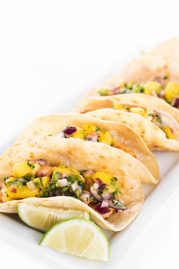 Caribbean Shrimp Tacos with Mango Salsa