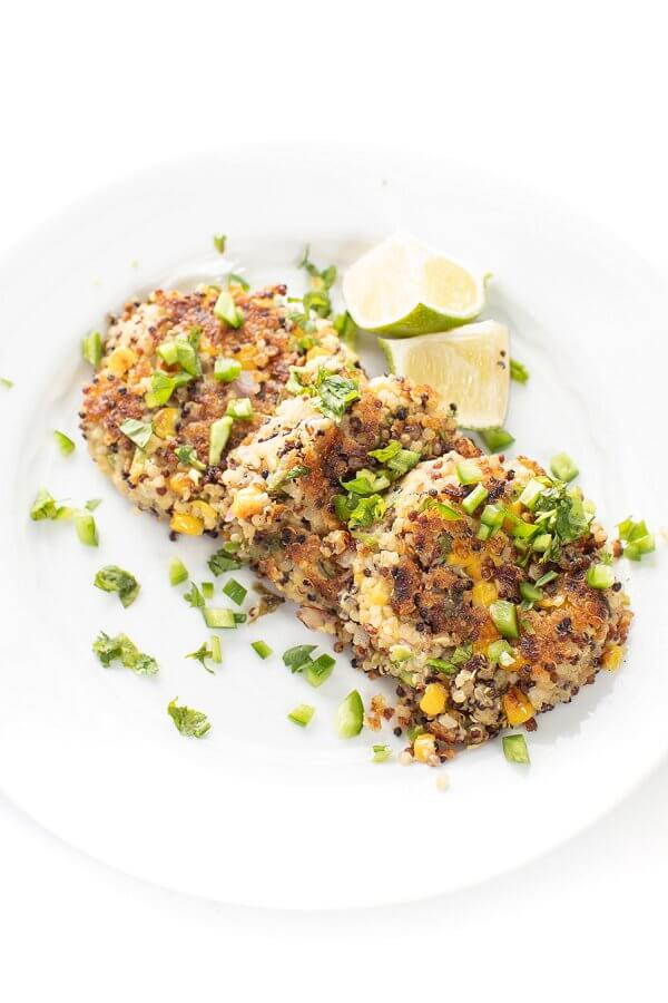 Vegan Hummus Quinoa Patties on a plate
