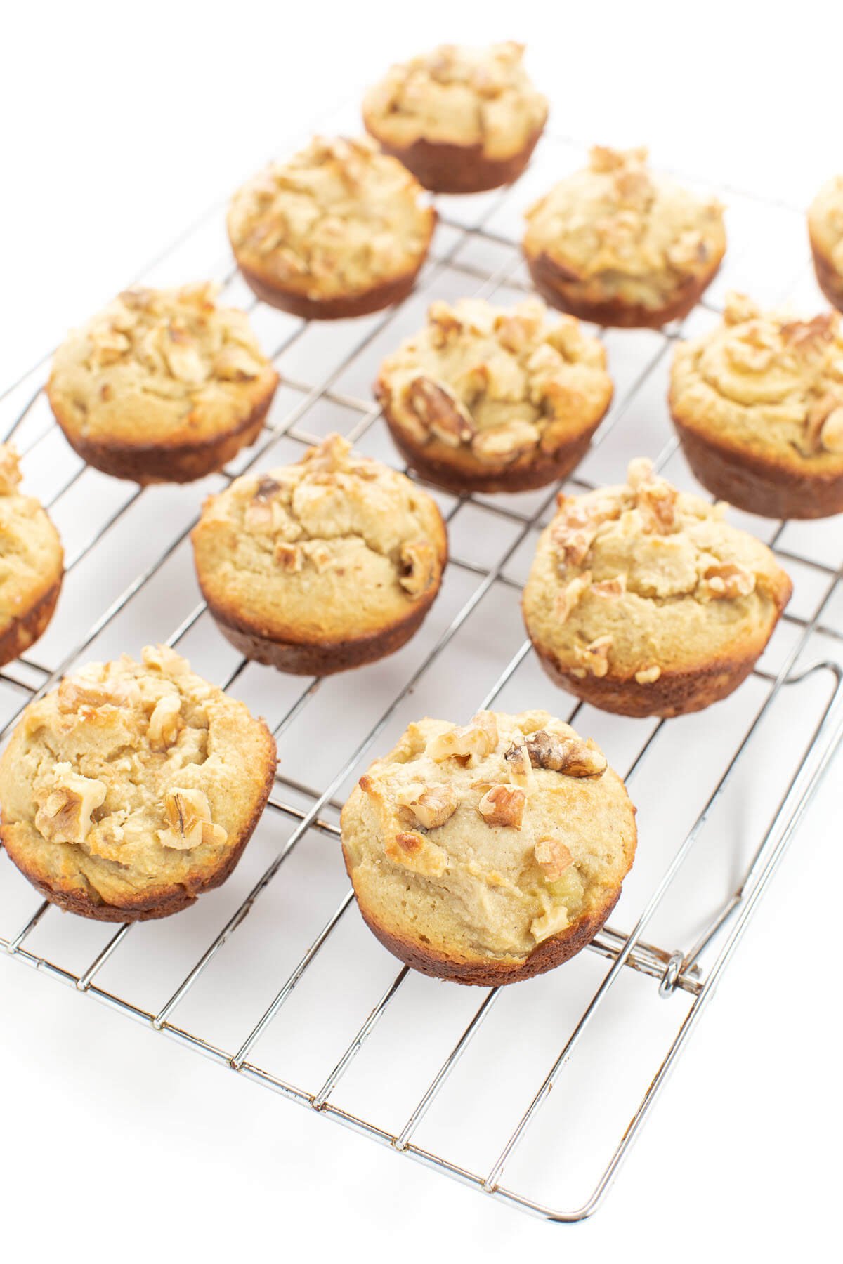 Gluten Free Banana Nut Muffins on a cooling rack