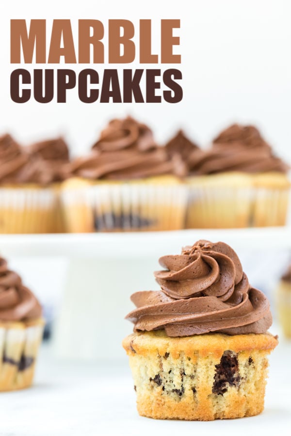 marble cupcakes on platter