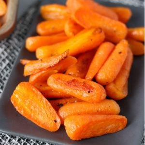 close up of carrots on a plate