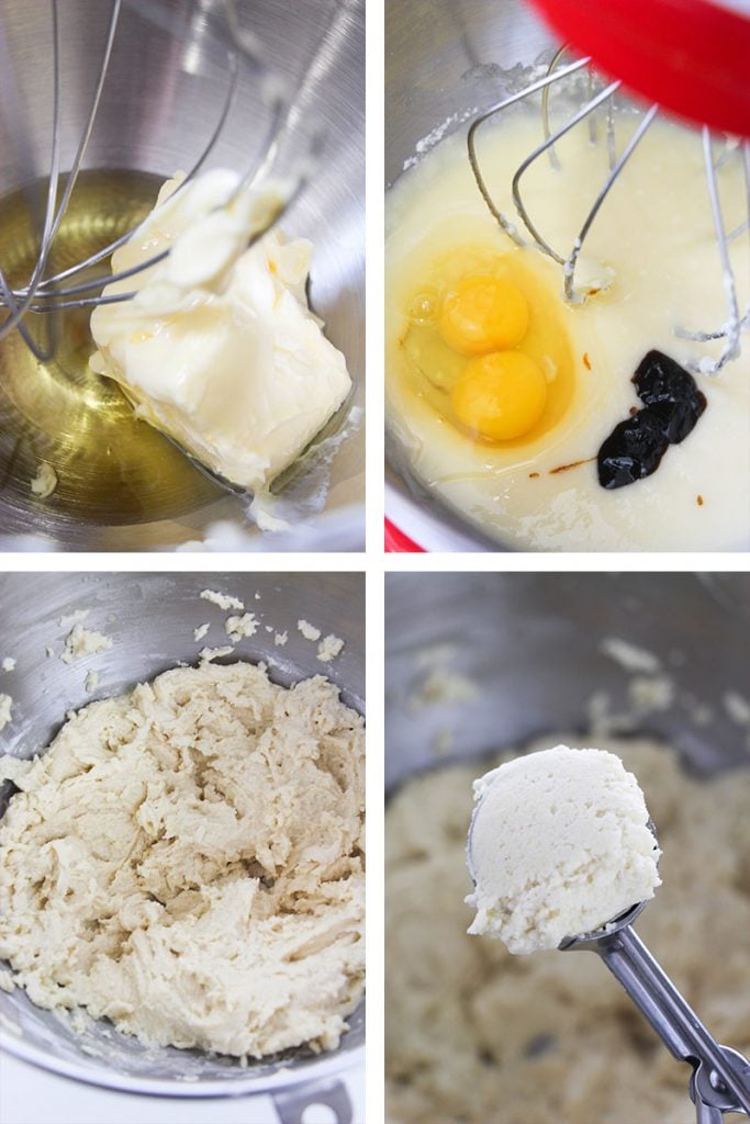 collage of step by step images for making amish sugar cookies