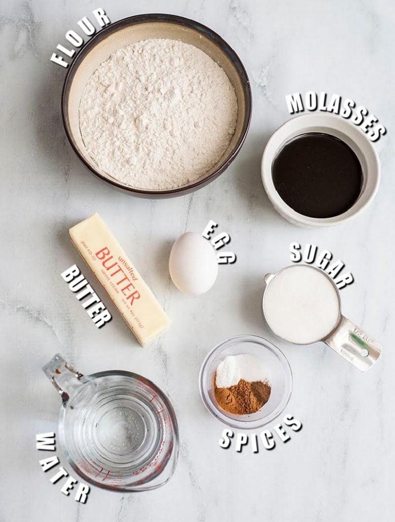 ingredients laid out to make cake