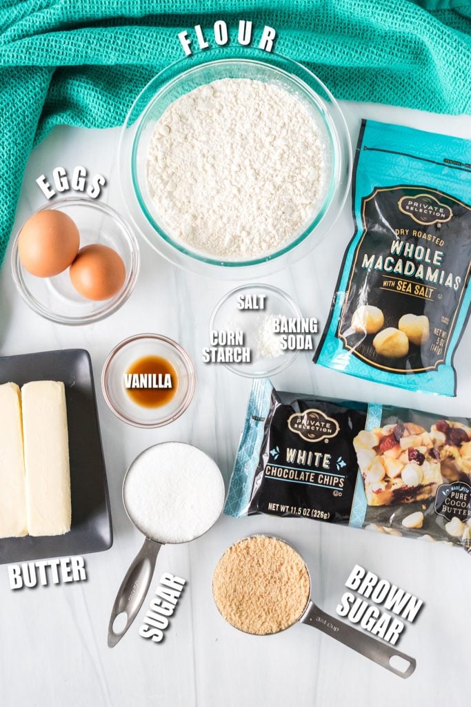 ingredients laid out to make cookies