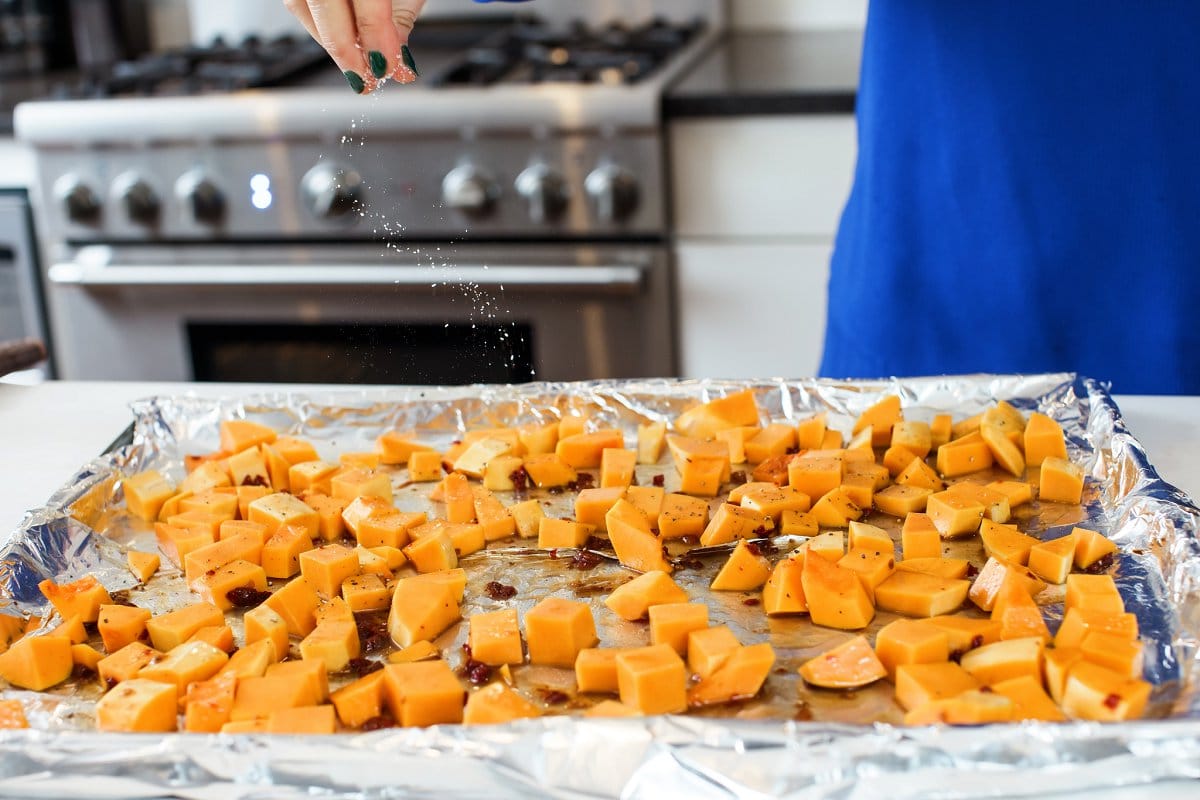 Honey Chipotle Butternut Squash on sheet pan