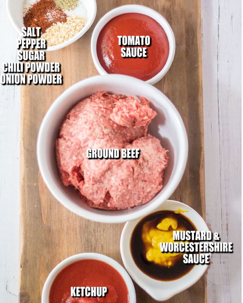 overhead shot of ingredients laid out to make chili