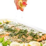 Baked salmon with fresh herbs