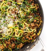 top view of zucchini zoodles