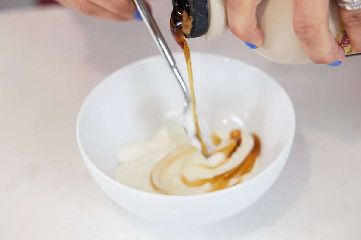 Adding maple syrup to yogurt