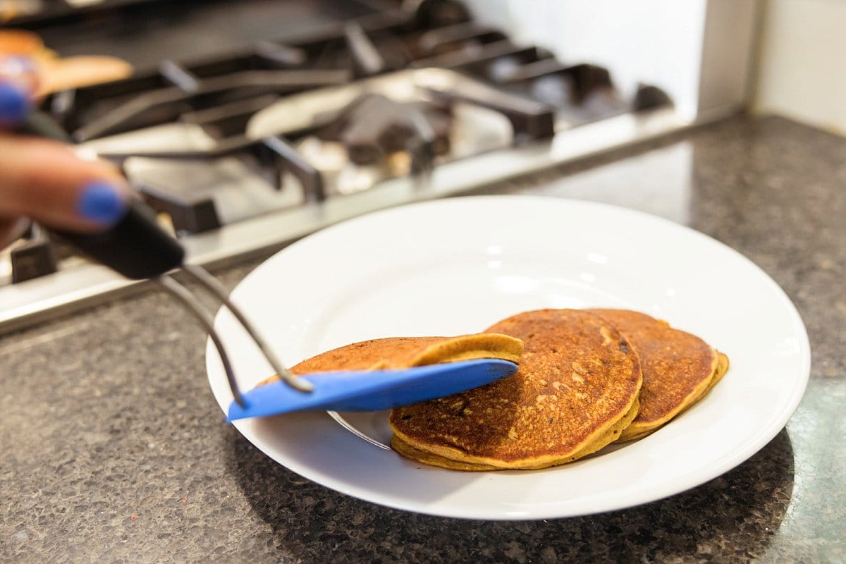 Finished gluten free pumpkin pancakes