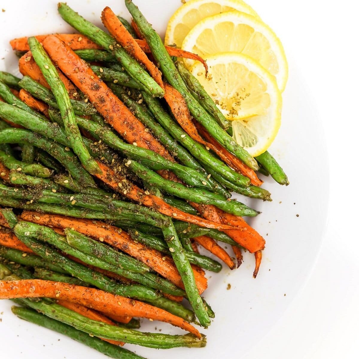 Za’atar Roasted Carrots and Green Beans
