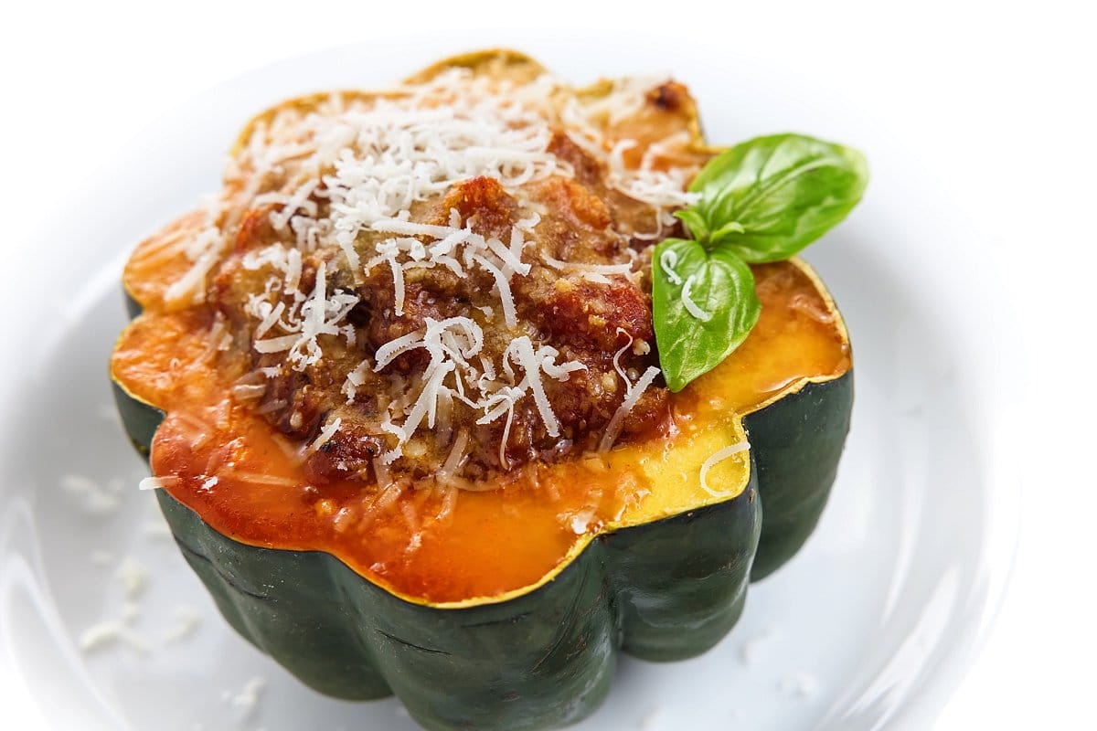 Sausage stuffed acorn squash.