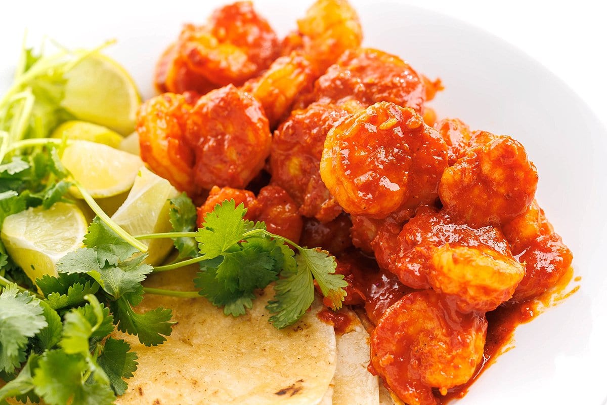 Authentic tequila lime shrimp.