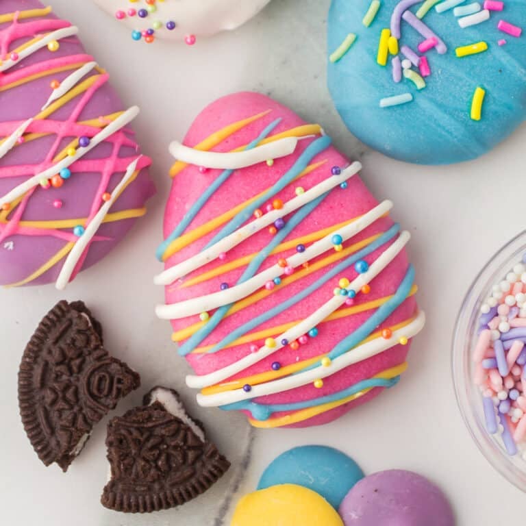 colorful easter egg oreo truffles.